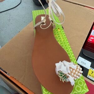 Chloe Gold Sandals with Pineapple Detail